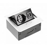 Розетка врезная AVARO AE-PB1SAVA-10 (Schuko), 2xUSB, белый, с проводом 1,5 метра — купить оптом и в розницу в интернет магазине GTV-Meridian.